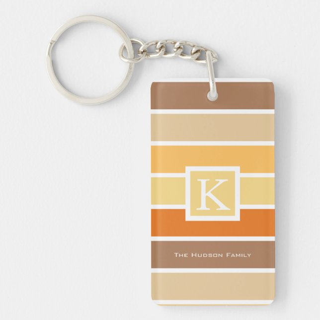 Warm Pastel Autumn Colour Palette | Personalised Key Ring (Front)