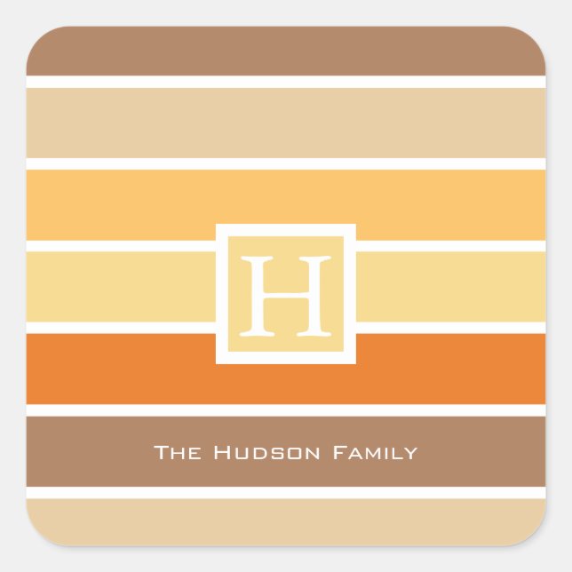 Warm Pastel Autumn Colour Palette | Personalised Square Sticker (Front)