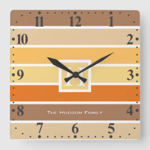Warm Pastel Autumn Colour Palette   Personalised Square Wall Clock