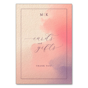 Warm Pastel Watercolor Gradients Table Number