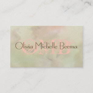 Warm Pastels Olive Peach Cloud Business Cards