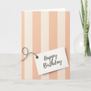 Warm Peach Cream Birthday Card