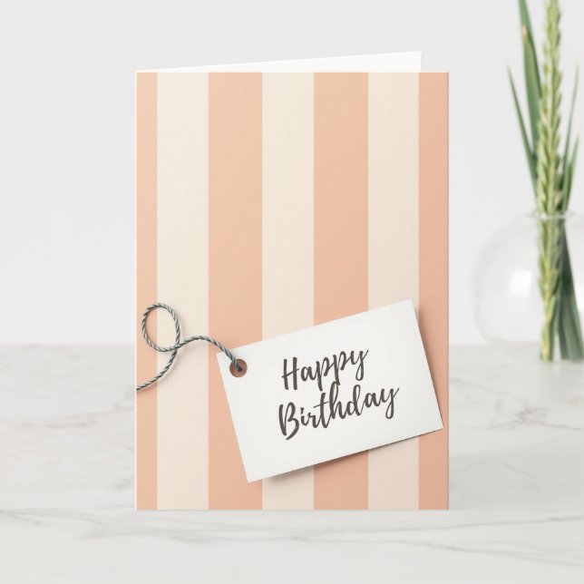 Warm Peach Cream Birthday Card (Front)