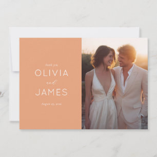Warm Peach Elegant Portrait Thank You Card