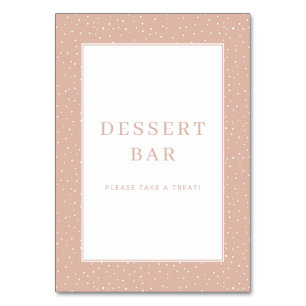 Warm Peach Polka Dot Dessert Bar Sign Table Number