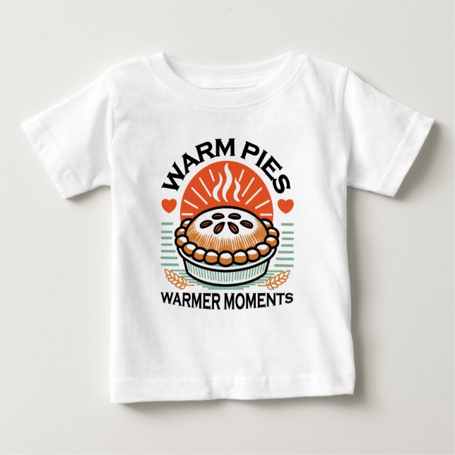 Warm Pies Warmer Moments – Cosy Autumn Design Baby T-Shirt (Front)