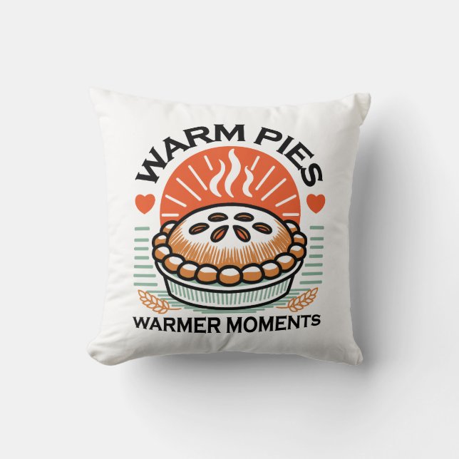Warm Pies Warmer Moments – Cosy Autumn Design Cushion (Front)
