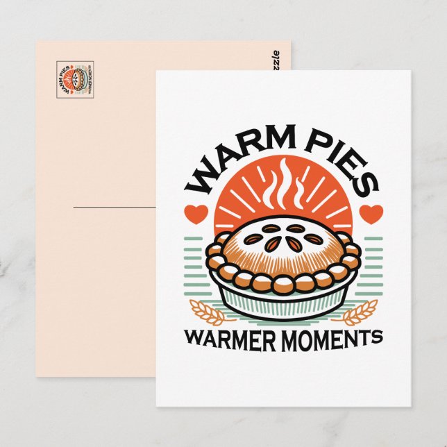 Warm Pies Warmer Moments – Cosy Autumn Design Postcard (Front/Back)