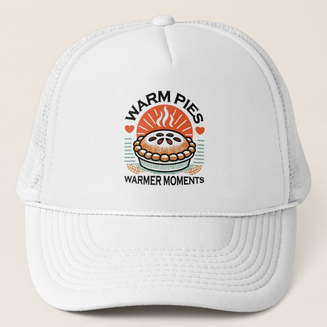 Warm Pies Warmer Moments – Cosy Autumn Design Trucker Hat (Front)
