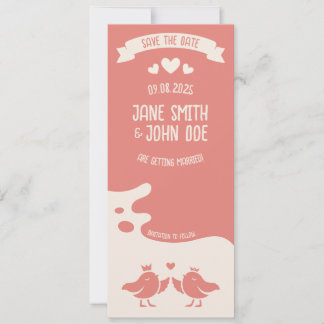 Warm Pink Bird Song Save The Date
