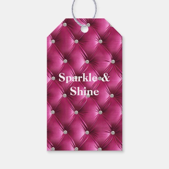 Warm Pink Faux Velvet Gift Tags (Front)