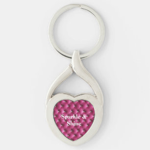 Warm Pink Faux Velvet Key Ring