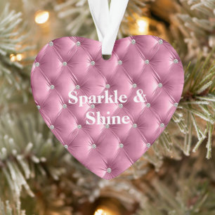 Warm Pink Faux Velvet Ornament