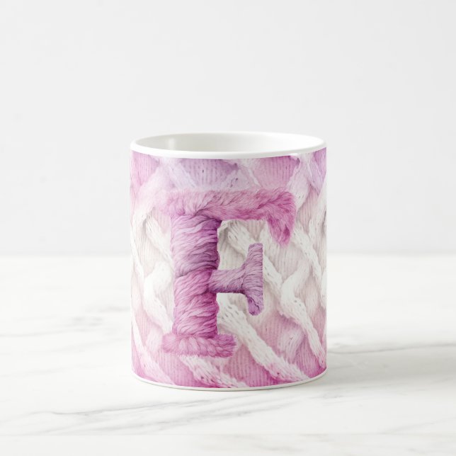 Warm Pink White Purple Letter F Coffee Mug (Center)