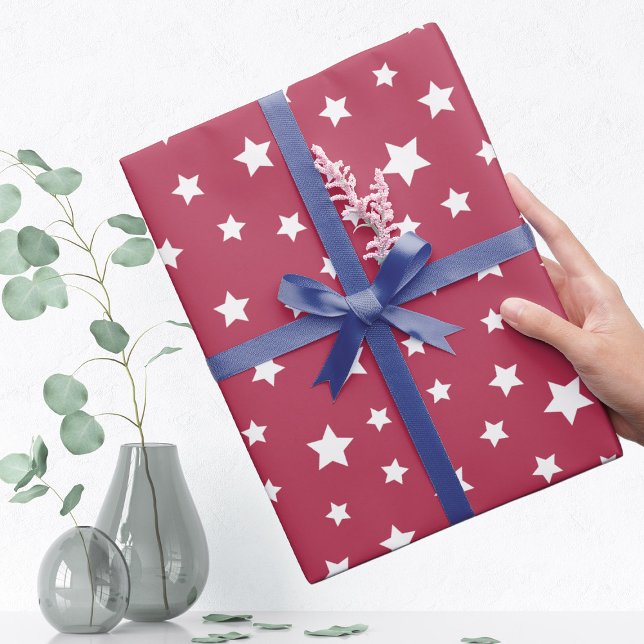 Warm Pink With Star Pattern Wrapping Paper (Creator Uploaded)