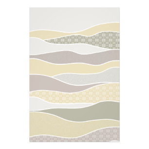 Warm Pink Yellow Green Curved Stripe Abstract Wave Photo Print