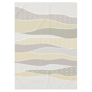 Warm Pink Yellow Green Curved Stripe Abstract Wave Tablecloth