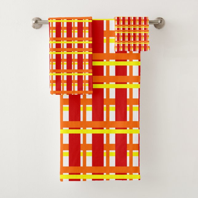 Warm Plaid Bath Towel Set (Insitu)