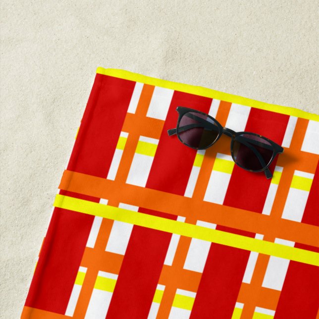 Warm Plaid Beach Towel (In Situ)