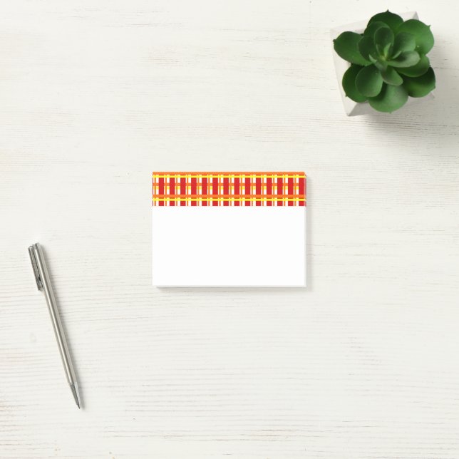 Warm Plaid Post-it Notes (Office)
