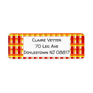 Warm Plaid Return Address Label