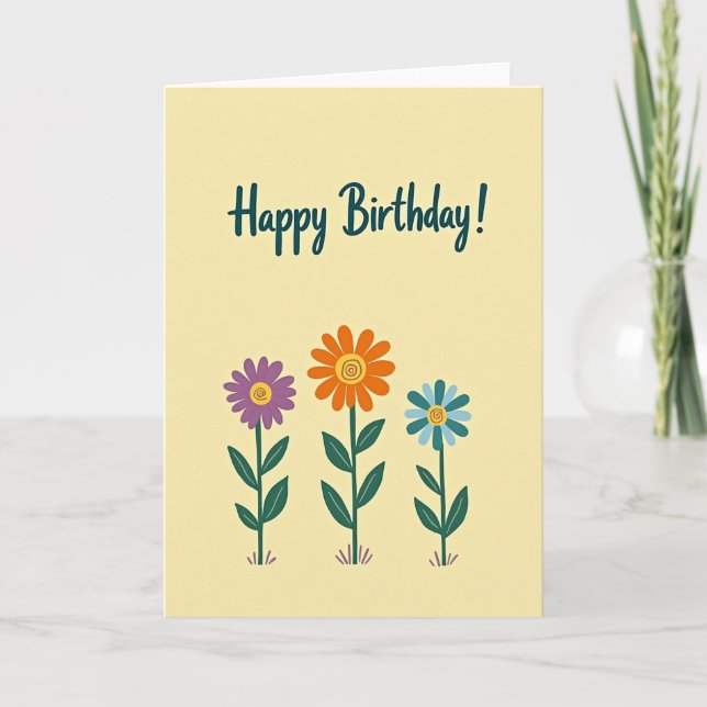 Warm Purple Birthday Card (Front)
