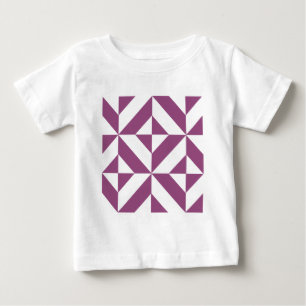 Warm Purple Geometric Deco Cube Baby T-Shirt