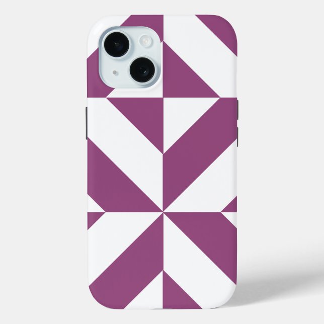 Warm Purple Geometric Deco Cube Case-Mate iPhone Case (Back)