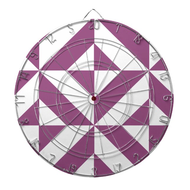 Warm Purple Geometric Deco Cube Dartboard (Front)