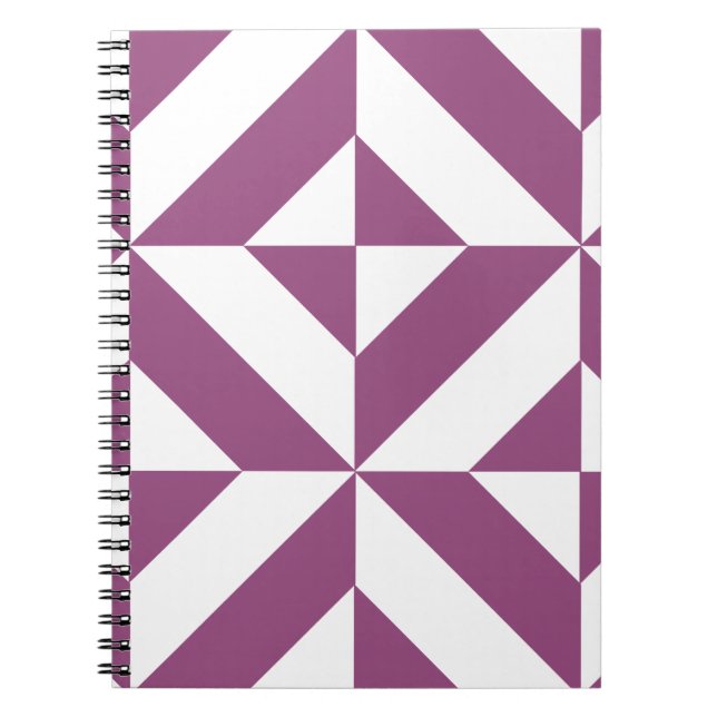 Warm Purple Geometric Deco Cube Notebook (Front)