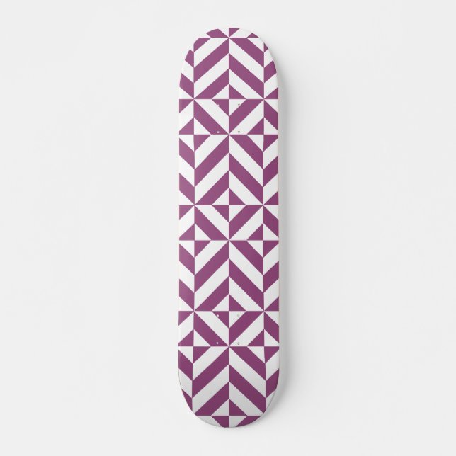 Warm Purple Geometric Deco Cube Skateboard (Front)