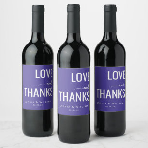 Warm Purple Love Thanks Wine Label