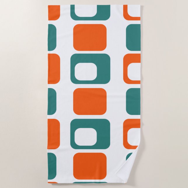 Warm Rectangles  Beach Towel (Front)