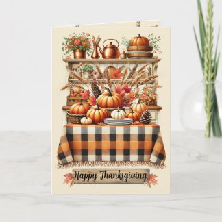 Warm Red and Orange Farmhouse Thanksgiving Card