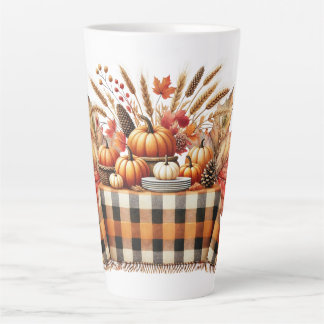 Warm Red and Orange Farmhouse Thanksgiving Latte Mug