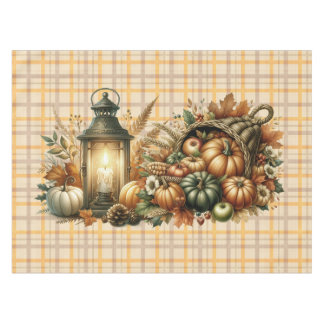Warm Red and Orange Farmhouse Thanksgiving Tablecloth