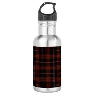 Warm Red, Black Plaid (Tartan) Pattern 532 Ml Water Bottle