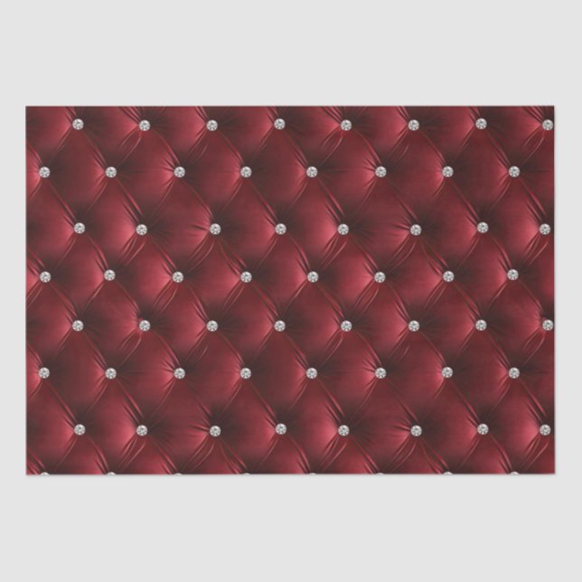 Warm Red Chic Faux Velvet Tissue Paper (Front)