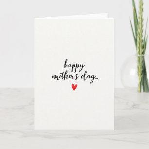 Warm Red Heart Mothers Day Card