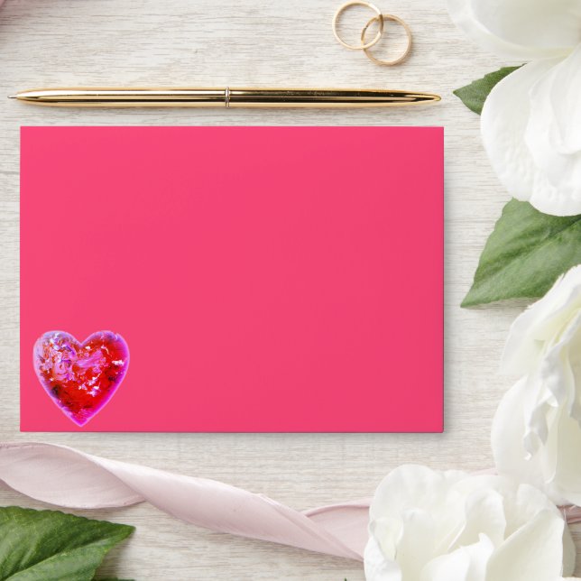 Warm, Red, Hearts for a Valentine Envelope (Wedding)
