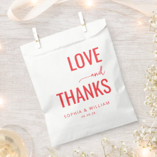 Warm Red Typographic Gratitude Favour Bag