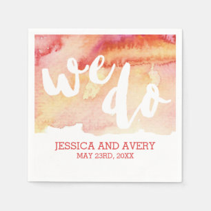 Warm Romance Watercolor Wedding Napkin