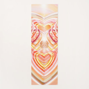 Warm Rush! Yoga Mat, Hearts, Pink, Red, Yellow Mat