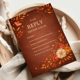 Warm Rustic Floral Guest Response
