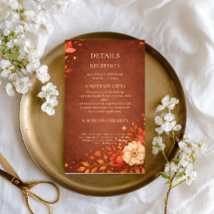 Warm Rustic Floral Information Enclosure Card
