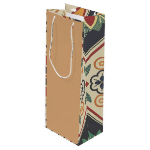 Warm Sand & Boho Floral Wine Bag