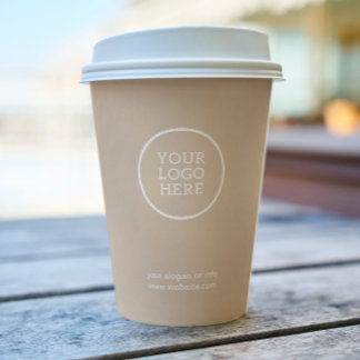Warm Sand Business Logo Minimal Business Branded Paper Cups