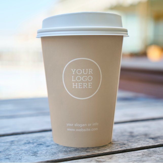 Warm Sand Business Logo Minimal Business Corporate Paper Cups (Creator Uploaded)