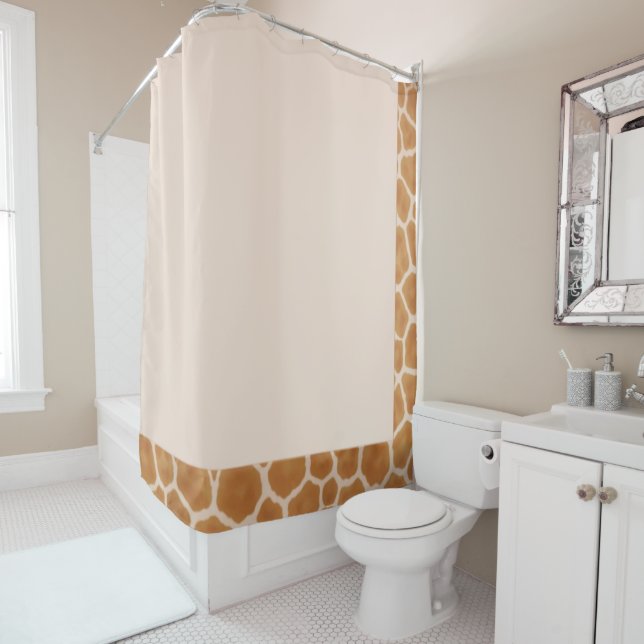 Warm Savanna Giraffe Shower Curtain (In Situ)