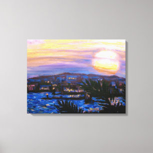 Warm Seas Sunset Canvas Print